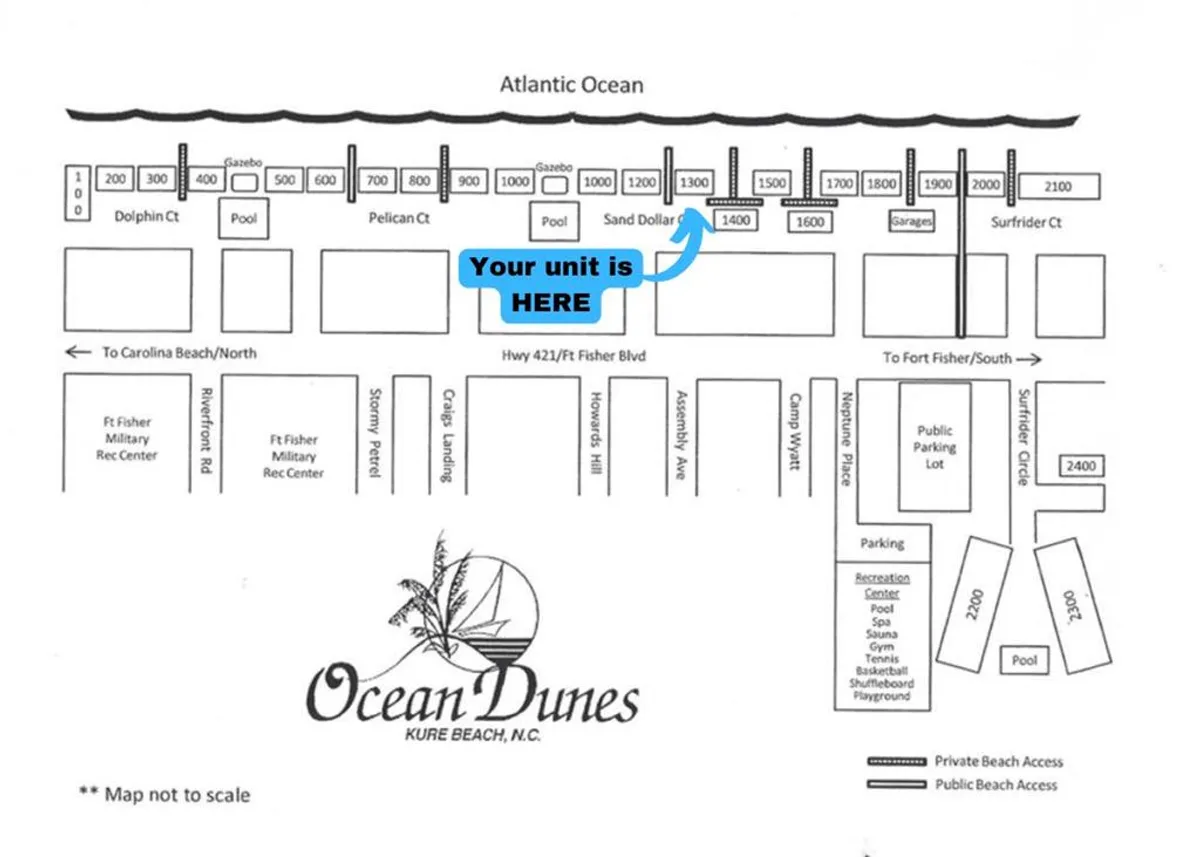 An aerial view of the Ocean Dunes complex showing the proximity to the beach, multiple swimming pools, and a variety of recreational facilities. The image captures the vibrant, family-friendly atmosphere and the abundance of outdoor activities.